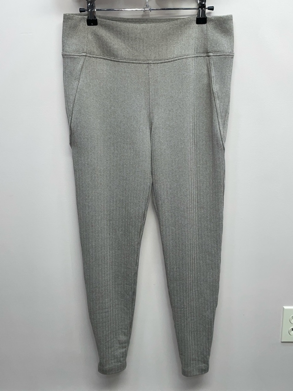 NWOT Athleta Delancey Skyline Herringbone Tight 824993 Textured Ankle Zip Pant M